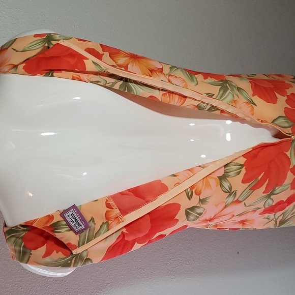 PREMIER INTERNATIONAL Peach Floral Maxi Dress w/Matching Jacket-EC-Sz L - Picture 10 of 15